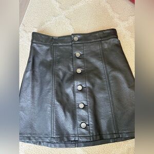 Express Black A-Line Mini Skirt faux leather - brand new